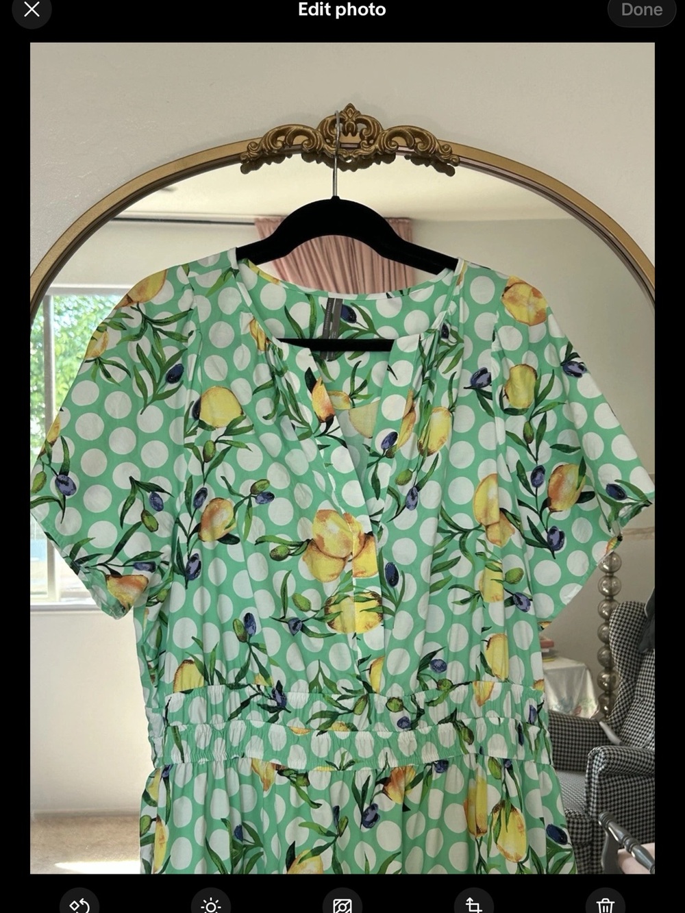Anthropologie Mint Green Lemon-Print Tiered Maxi Dress - Picture 3 of 15